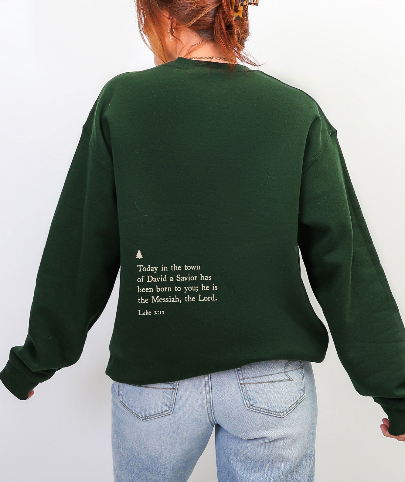 Love Came Down Crewneck - Forest Green