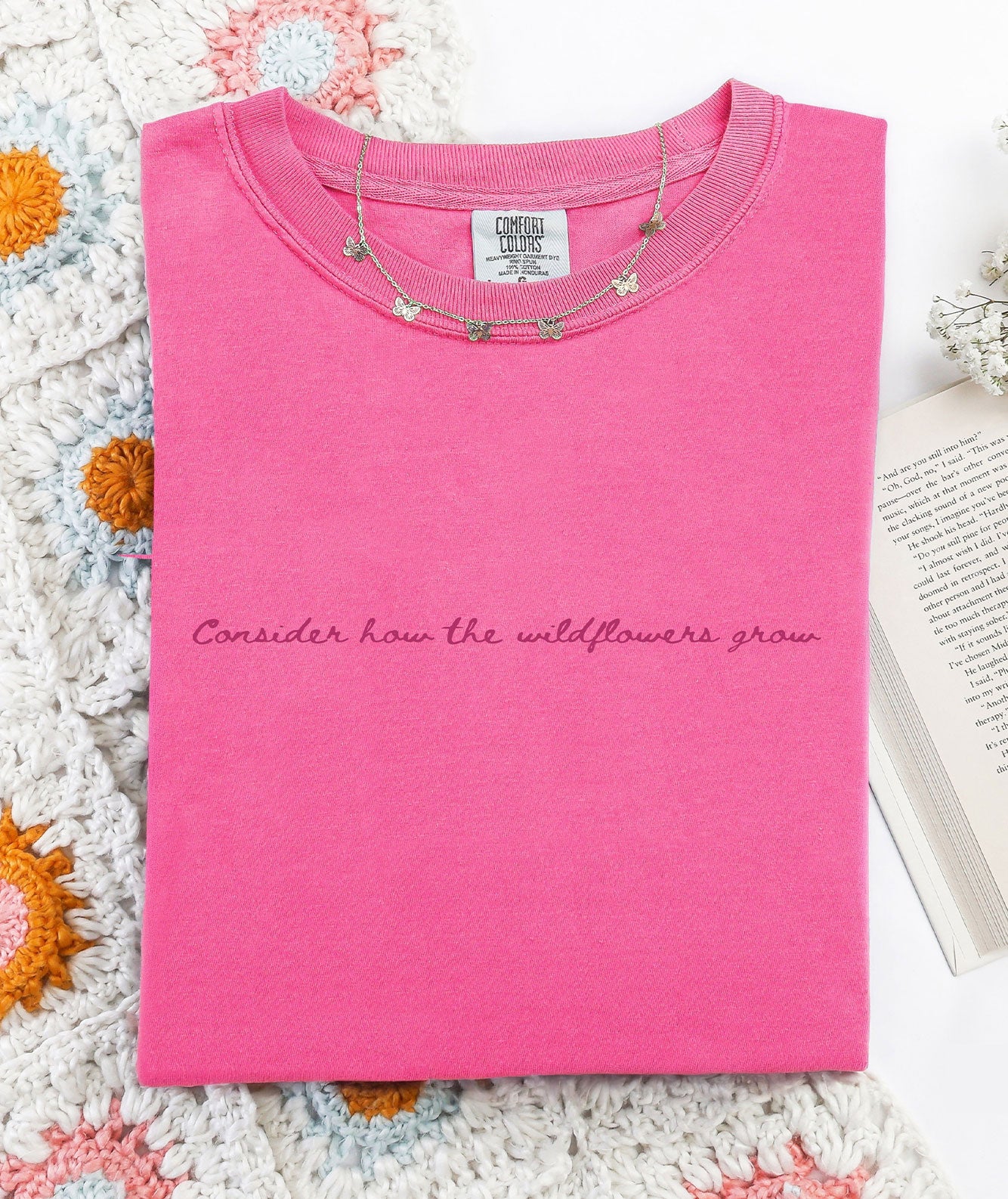 Consider The Wildflowers Tee - Crunchberry